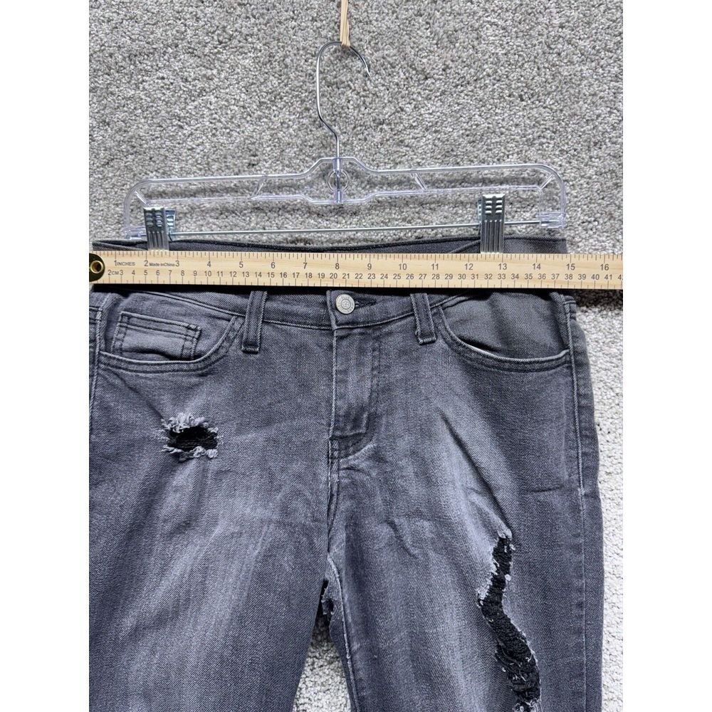 Judy Blue Jeans Womens 7/28 Black Grey Skinny Distressed Rip Grunge Made In USA - Picture 6 of 12